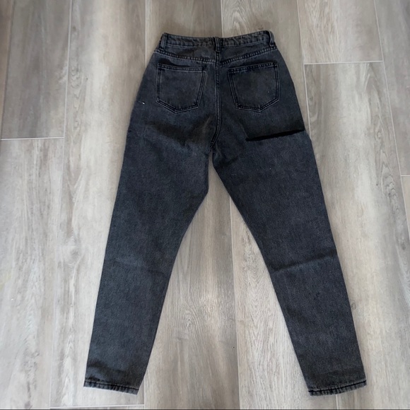 bella mom jeans butt rip black denim - Picture 2 of 5